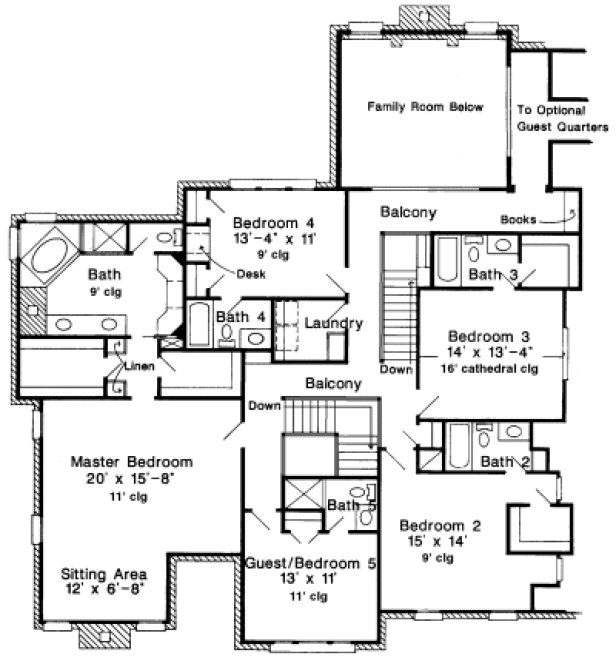 Second Floor Plan for House Plan #474780
