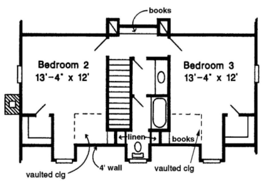 Second Floor Plan for House Plan #477090