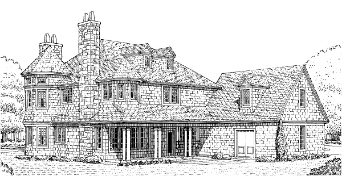 Rear Elevation for House Plan #475490