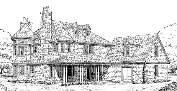 Rear Elevation for House Plan #475490