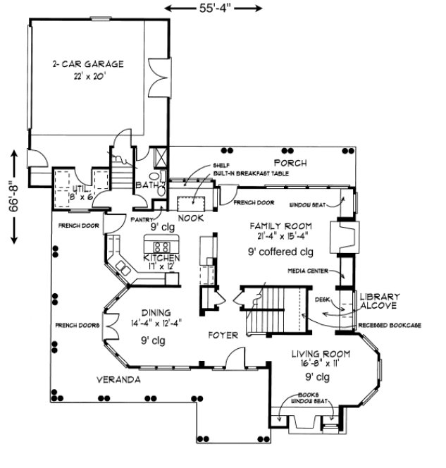 Main Floor Plan for House Plan #475490