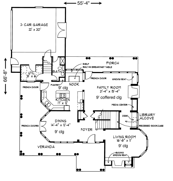 Main Floor Plan for House Plan #475490