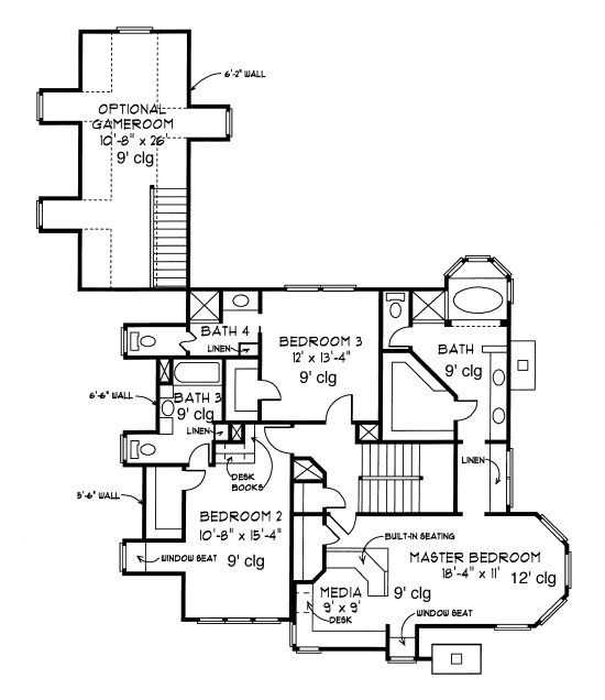 Second Floor Plan for House Plan #475490