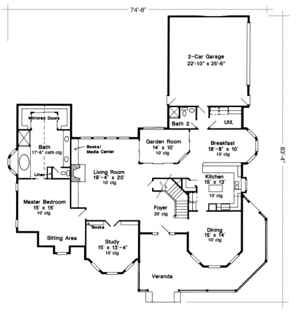 Main Floor Plan for House Plan #474590
