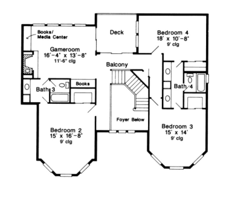 Second Floor Plan for House Plan #474590