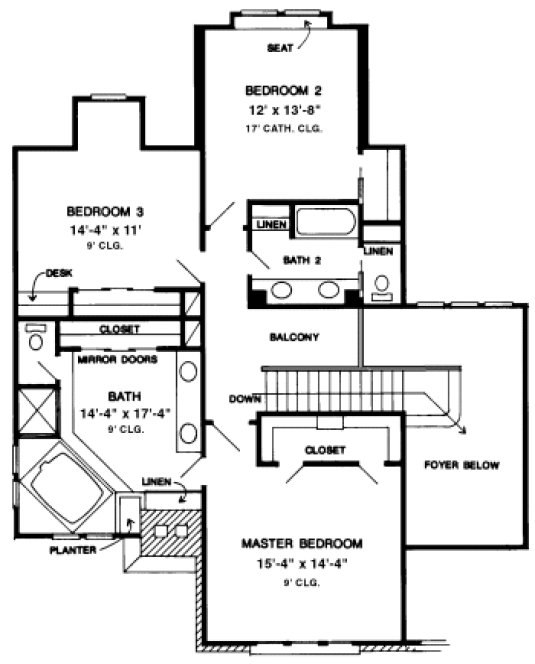 Second Floor Plan for House Plan #474890