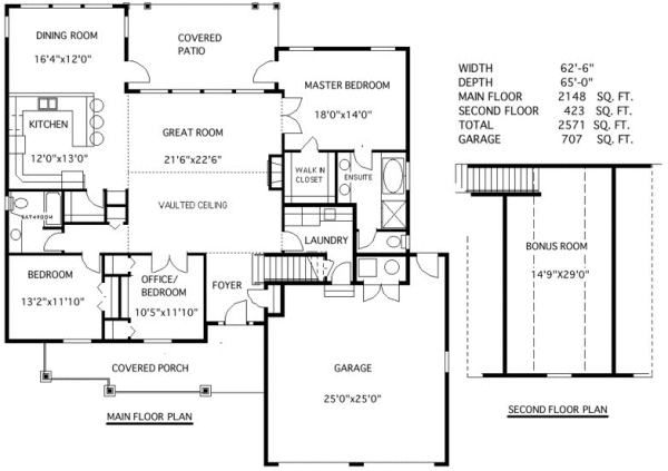 Main Floor Plan for House Plan #500312