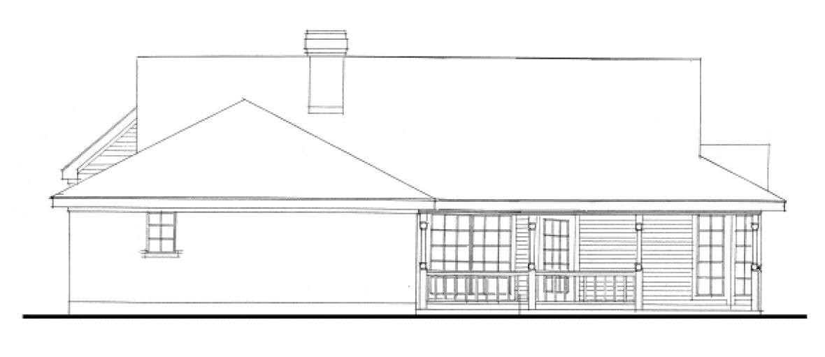 Rear Elevation for House Plan #472771