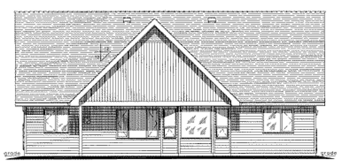 Rear Elevation for House Plan #135444