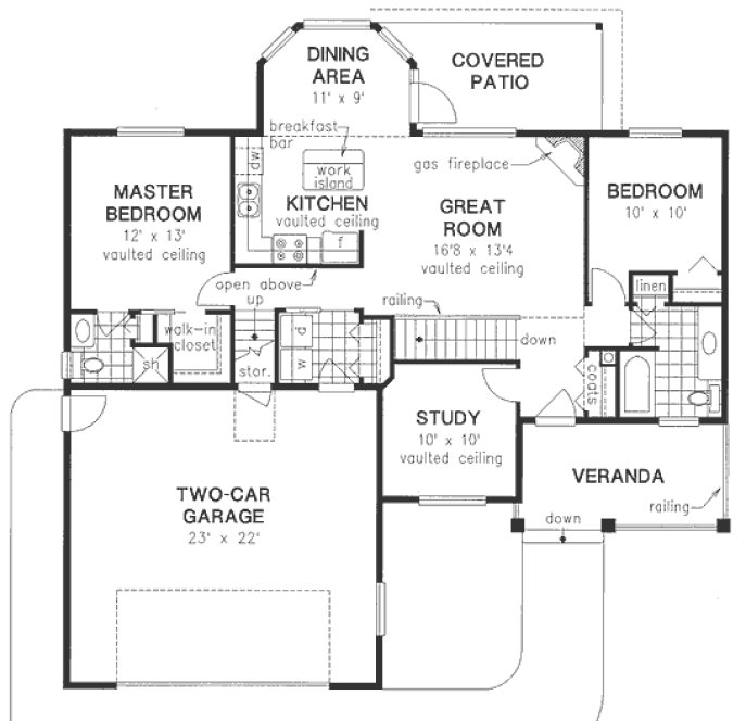 Main Floor Plan for House Plan #135444