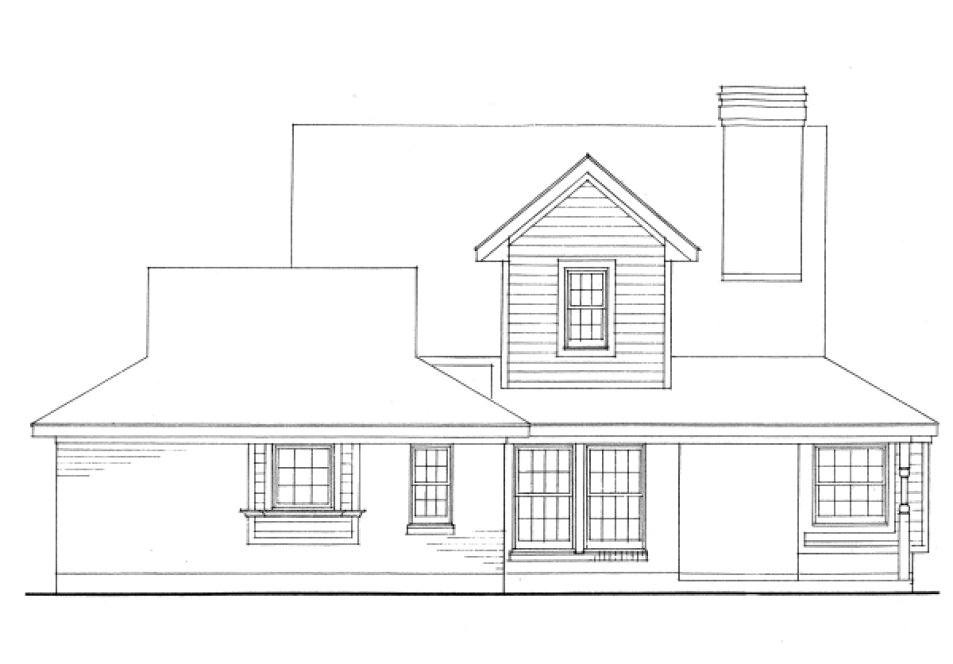 Rear Elevation for House Plan #473871