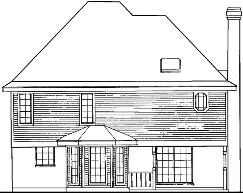 Rear Elevation for House Plan #476602