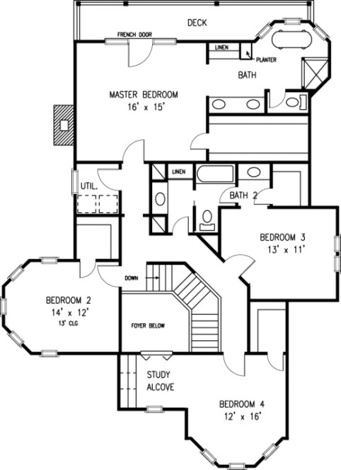 Second Floor Plan for House Plan #473613