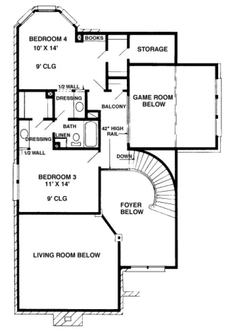 Second Floor Plan for House Plan #477713