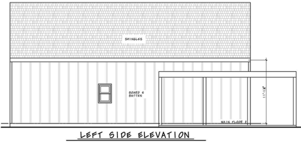 Left Elevation for House Plan #151501