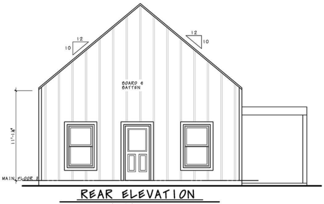 Rear Elevation for House Plan #151501