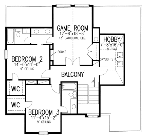 Second Floor Plan for House Plan #476079