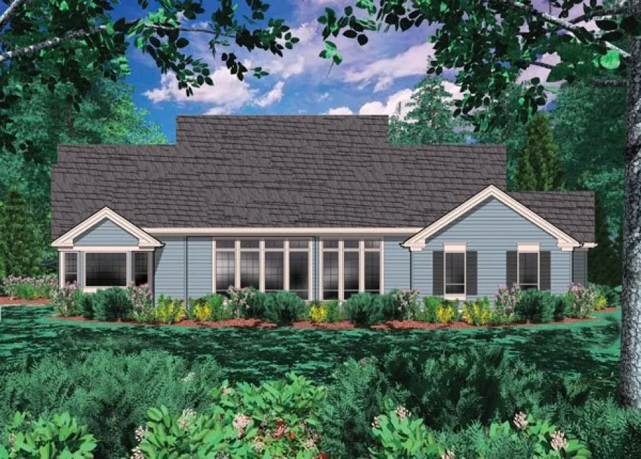 Rear Elevation for House Plan #320321