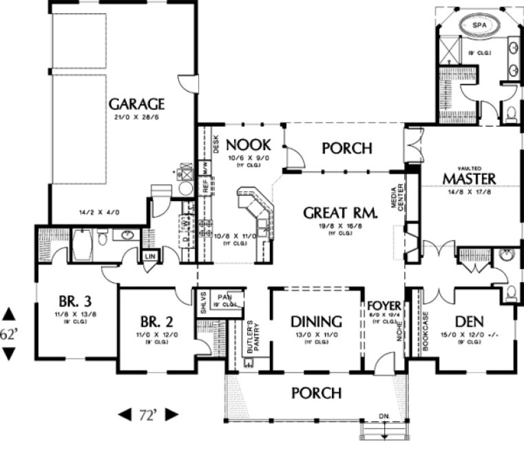Main Floor Plan for House Plan #320321
