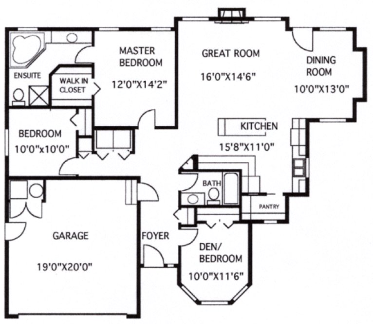 Main Floor Plan for House Plan #500322