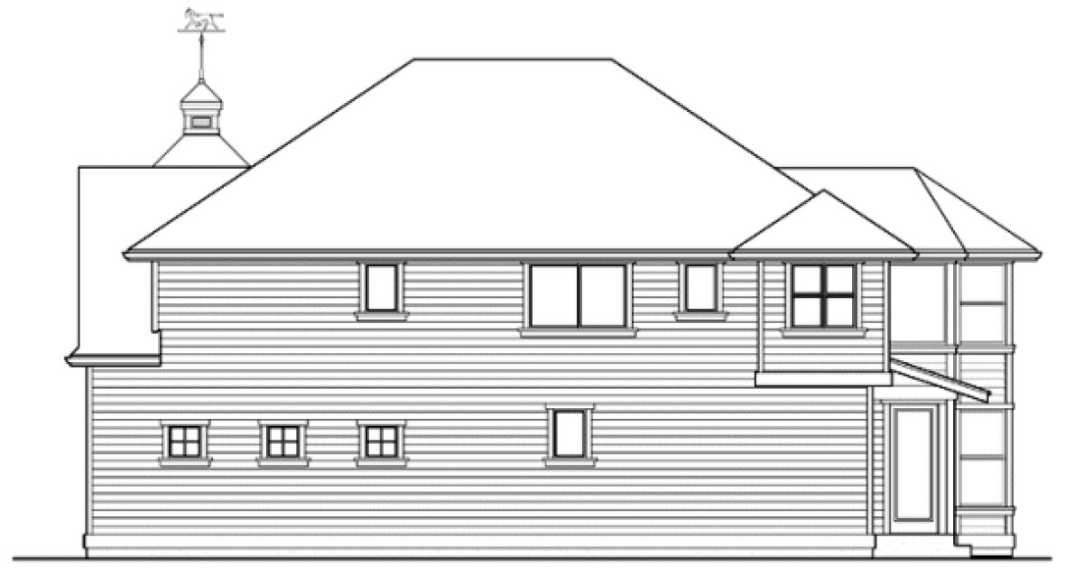 Rear Elevation for House Plan #335772