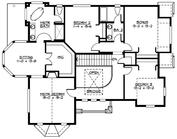 Second Floor Plan for House Plan #335772