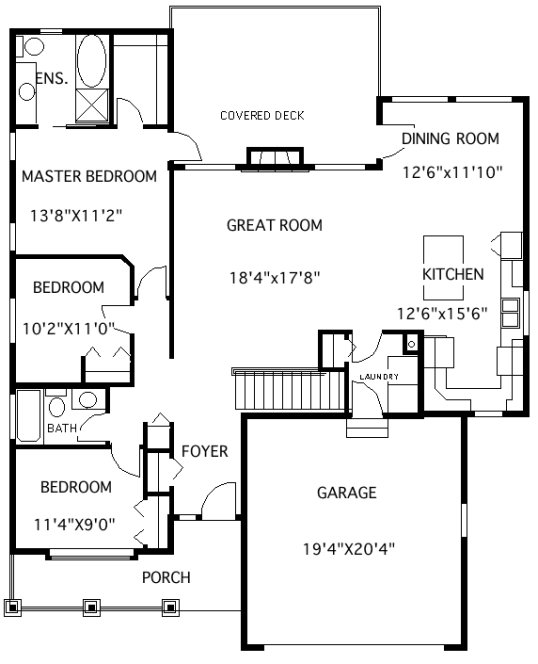 Main Floor Plan for House Plan #500232