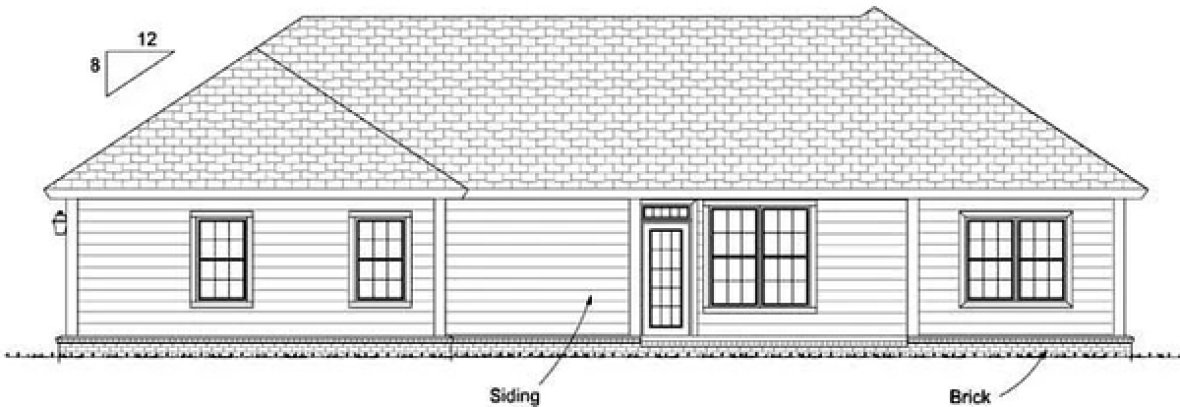 Rear Elevation for House Plan #241541