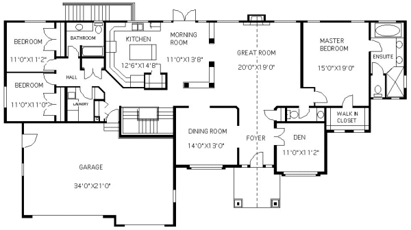 Main Floor Plan for House Plan #500042