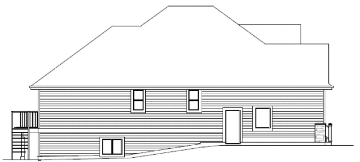 Left Elevation for House Plan #500442