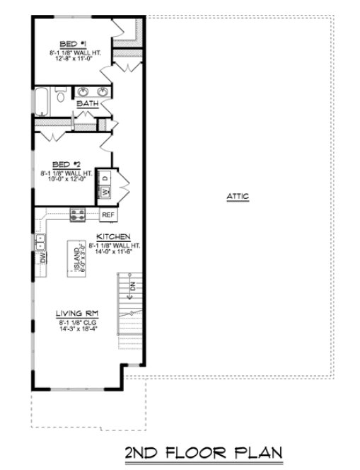 Second Floor Plan for House Plan #752514