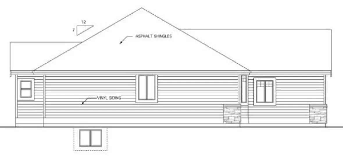 Left Elevation for House Plan #500891