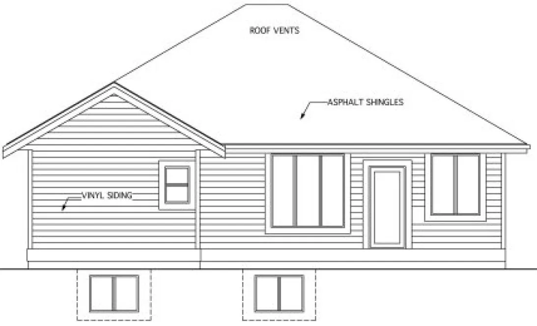 Rear Elevation for House Plan #500891
