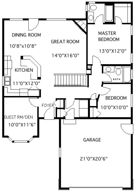Main Floor Plan for House Plan #500891
