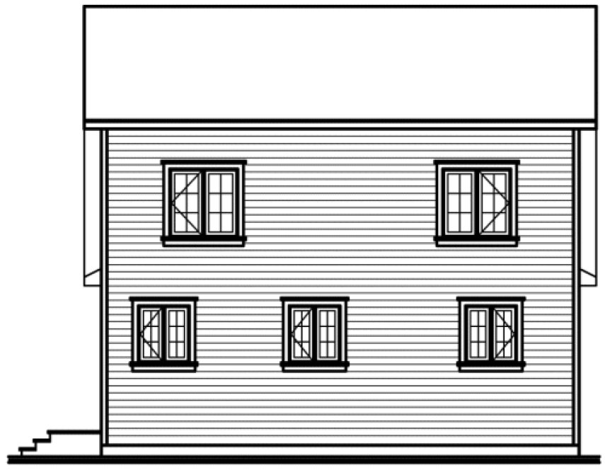 Rear Elevation for House Plan #141092