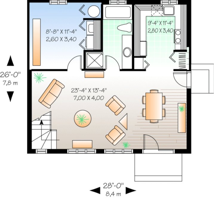 Main Floor Plan for House Plan #141092