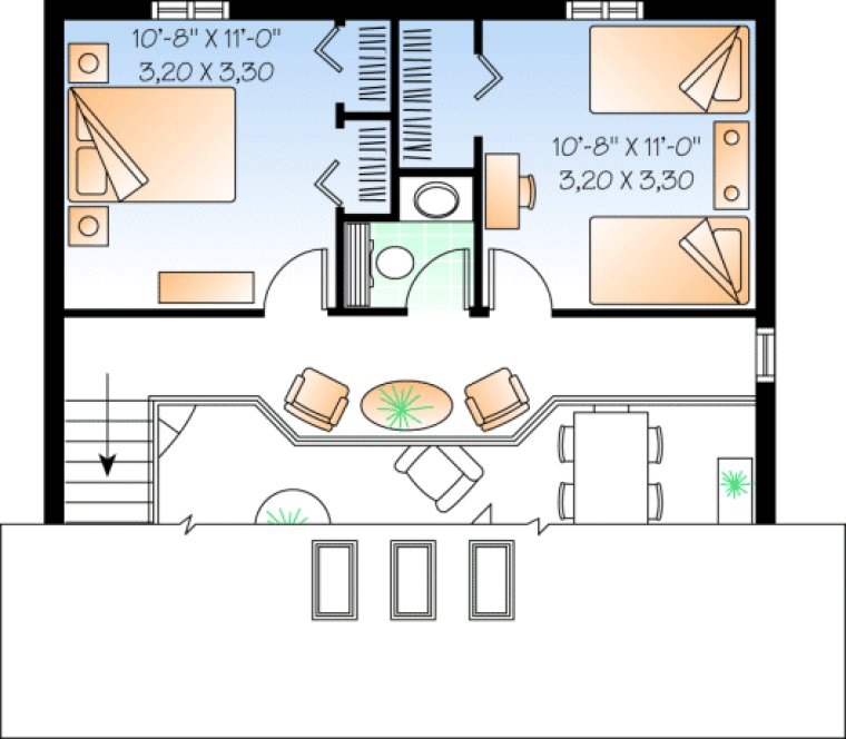 Second Floor Plan for House Plan #141092