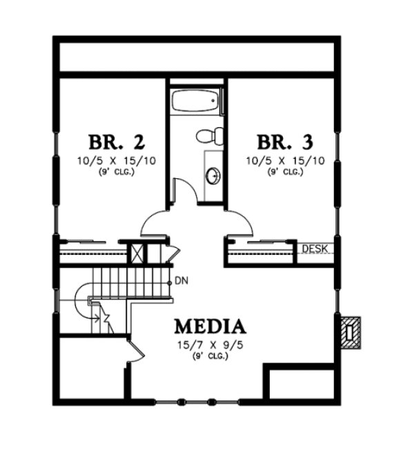Second Floor Plan for House Plan #321115
