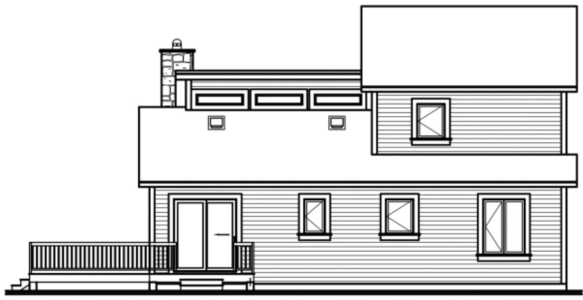 Rear Elevation for House Plan #143092