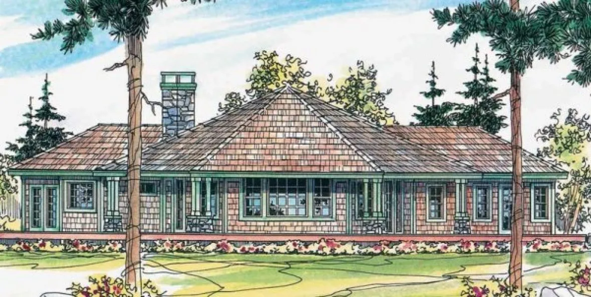 Rear Elevation for House Plan #348233