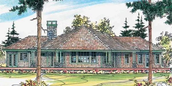 Rear Elevation for House Plan #348233