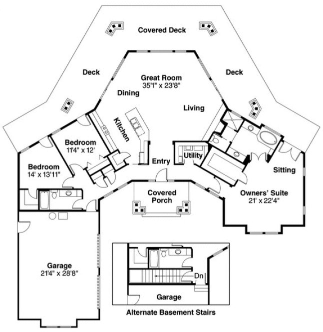 Main Floor Plan for House Plan #348233
