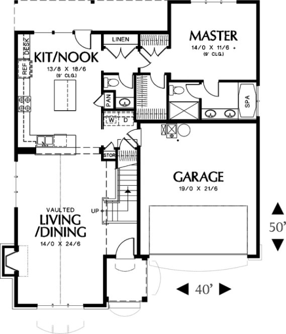 Main Floor Plan for House Plan #321102