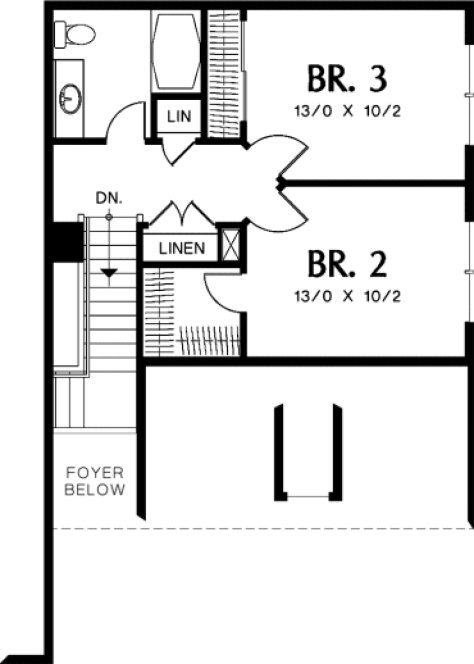 Second Floor Plan for House Plan #321102