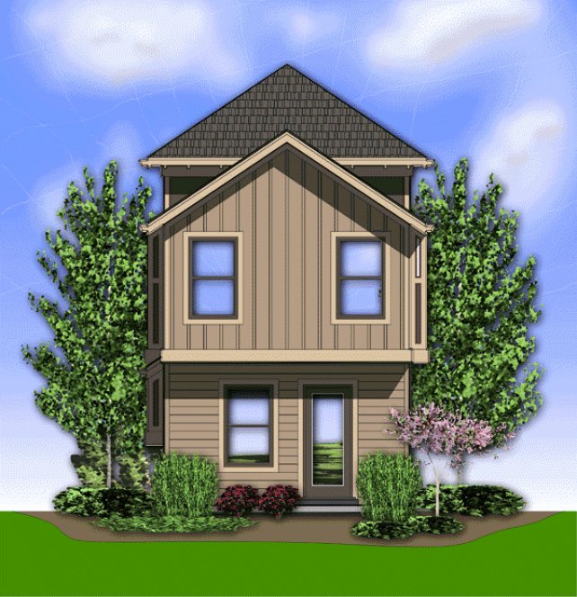 Rear Elevation for House Plan #321107