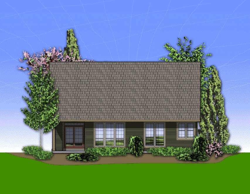 Rear Elevation for House Plan #321103