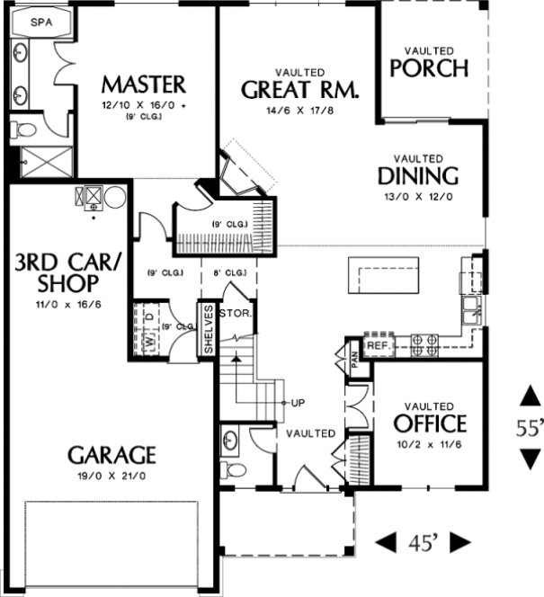 Main Floor Plan for House Plan #321103