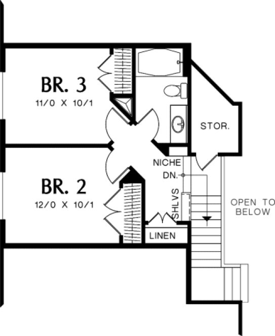 Second Floor Plan for House Plan #321103