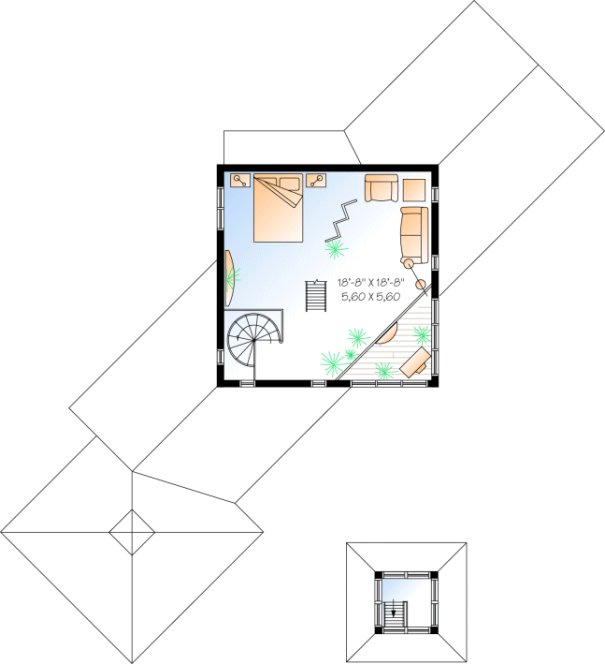 Second Floor Plan for House Plan #145092