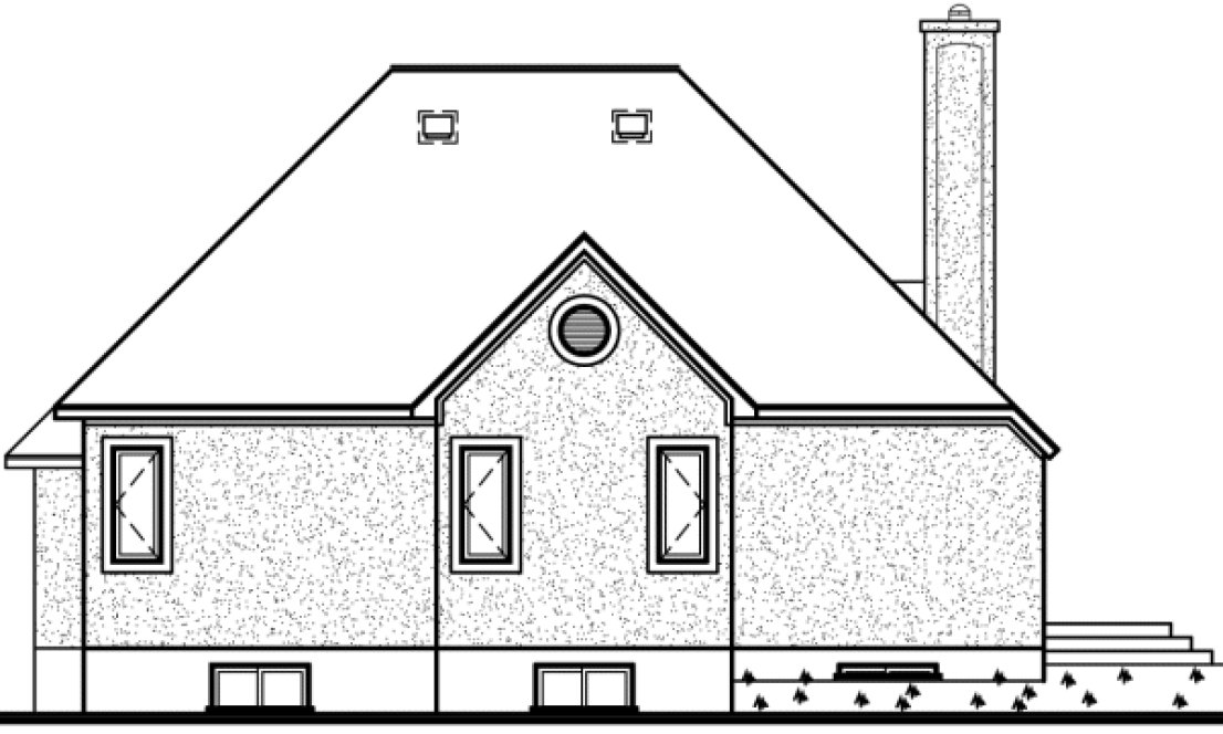 Rear Elevation for House Plan #148622